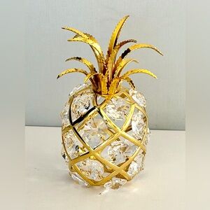 PINEAPPLE~ 24K GOLD PLATED FIGURINE MADE WITH SWAROVSKI CRYSTAL ELEMENTS